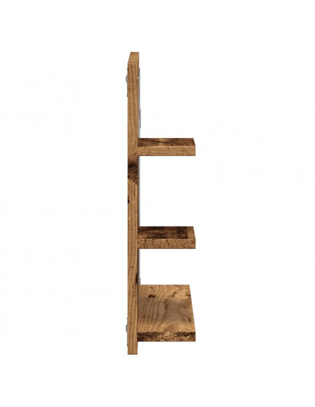 Armadietto a Specchio da Bagno Legno Vecchio 60x10,5x45 cm