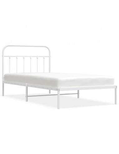 Giroletto con Testiera Metallo Bianco 107x203 cm