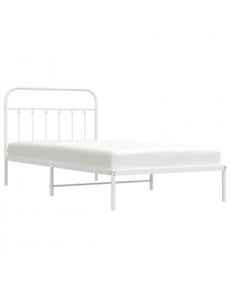 Giroletto con Testiera Metallo Bianco 107x203 cm