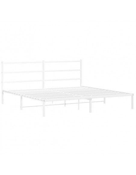 Giroletto con Testiera Metallo Bianco 193x203 cm