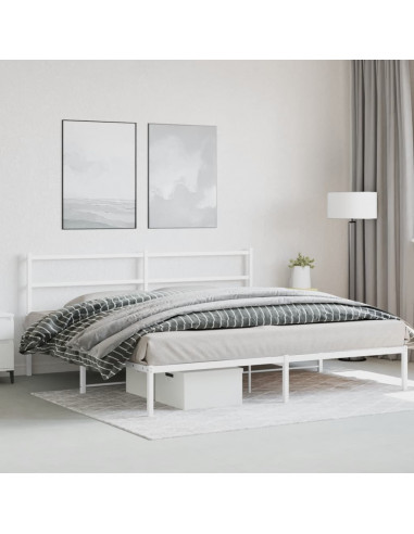 Giroletto con Testiera Metallo Bianco 193x203 cm