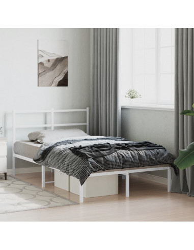 Giroletto con Testiera Metallo Bianco 120x190 cm