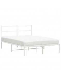 Giroletto con Testiera Metallo Bianco 135x190 cm 2