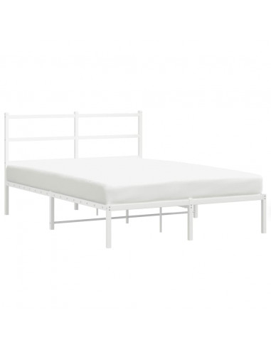 Giroletto con Testiera Metallo Bianco 135x190 cm