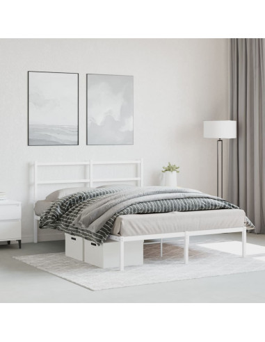 Giroletto con Testiera Metallo Bianco 135x190 cm