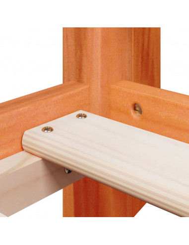 Letto a Castello con Tetto Cera 90x200 cm Legno Massello Pino