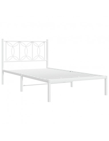 Giroletto con Testiera Metallo Bianco 100x200 cm