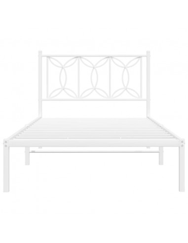 Giroletto con Testiera Metallo Bianco 100x200 cm