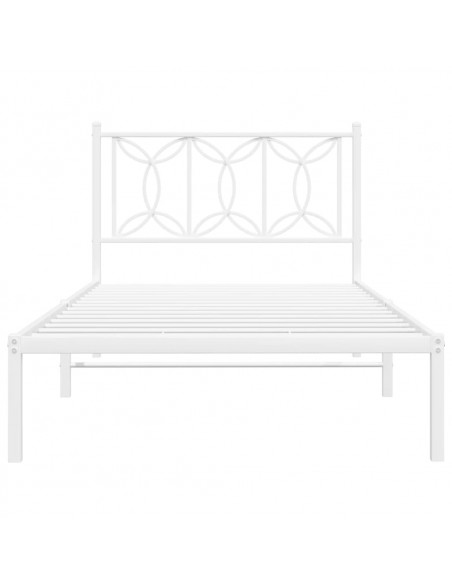 Giroletto con Testiera Metallo Bianco 100x200 cm