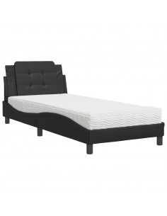 Letto con Materasso Nero 90x190 cm in Similpelle 2