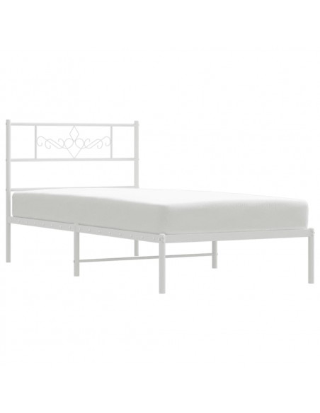 Giroletto con Testiera Metallo Bianco 100x190 cm