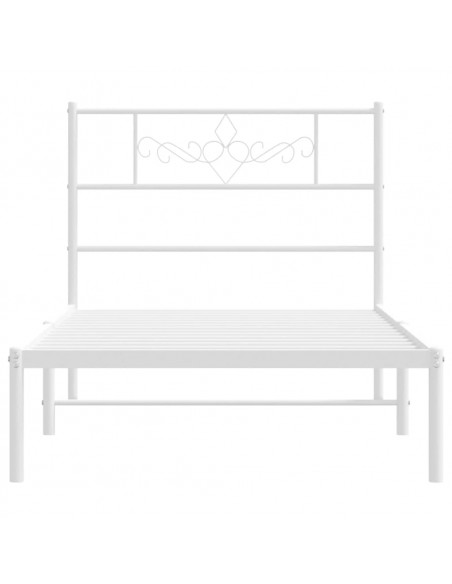 Giroletto con Testiera Metallo Bianco 100x190 cm