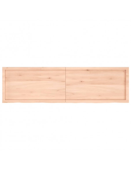 Piano Bagno 180x50x(2-4) cm in Legno Massello Non Trattato