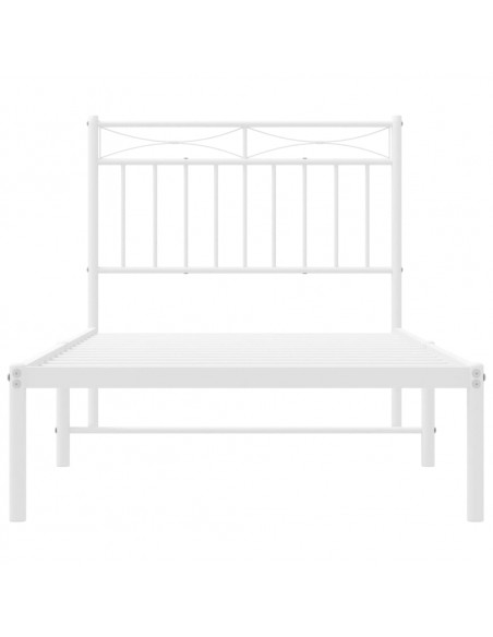 Giroletto con Testiera Metallo Bianco 90x200 cm