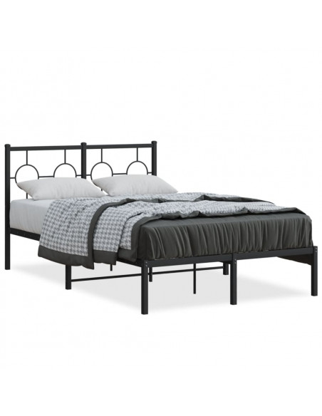 Giroletto con Testiera in Metallo Nero 120x190 cm