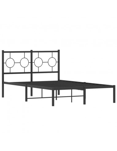 Giroletto con Testiera in Metallo Nero 120x190 cm