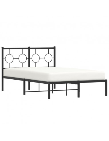 Giroletto con Testiera in Metallo Nero 120x190 cm