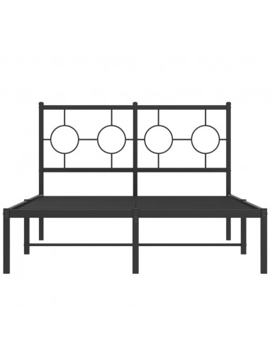 Giroletto con Testiera in Metallo Nero 120x190 cm