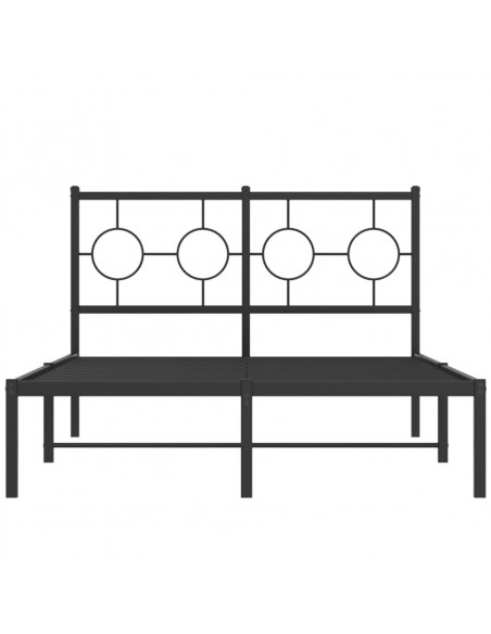 Giroletto con Testiera in Metallo Nero 120x190 cm