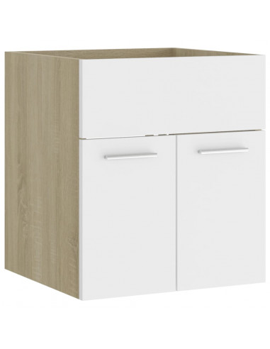 Mobile Sottolavabo Bianco Rovere Sonoma 41x38,5x46 Multistrato