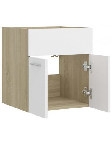 Mobile Sottolavabo Bianco Rovere Sonoma 41x38,5x46 Multistrato