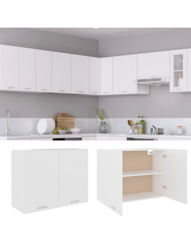 Mobile Pensile Bianco 80x31x60 cm in Legno Multistrato