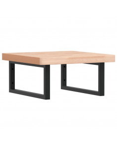 Ripiano a Parete per Lavabo in Acciaio e Massello di Faggio 2