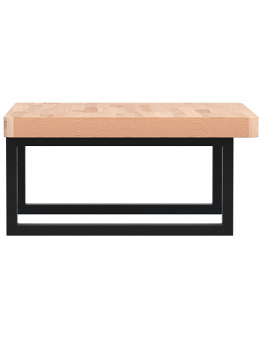 Ripiano a Parete per Lavabo in Acciaio e Massello di Faggio