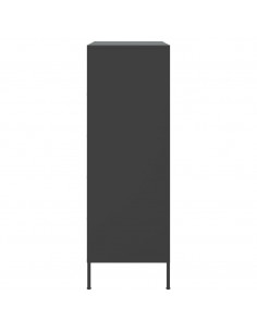 Credenza Nera 68x39x113 cm in Acciaio 2