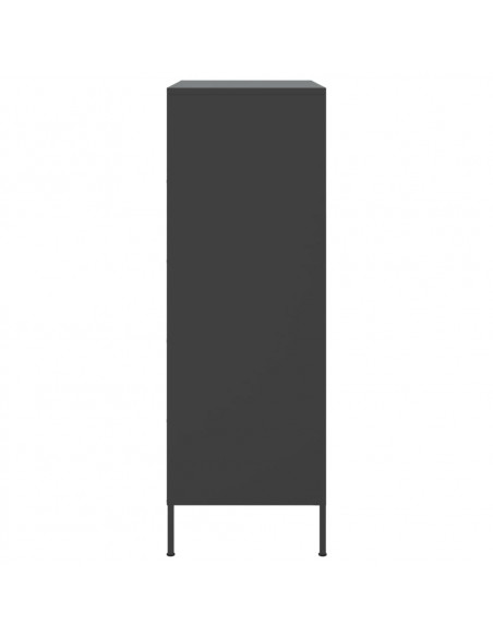 Credenza Nera 68x39x113 cm in Acciaio