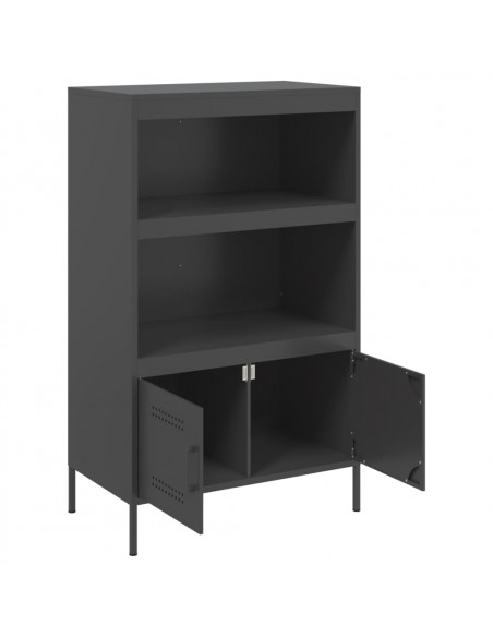 Credenza Nera 68x39x113 cm in Acciaio