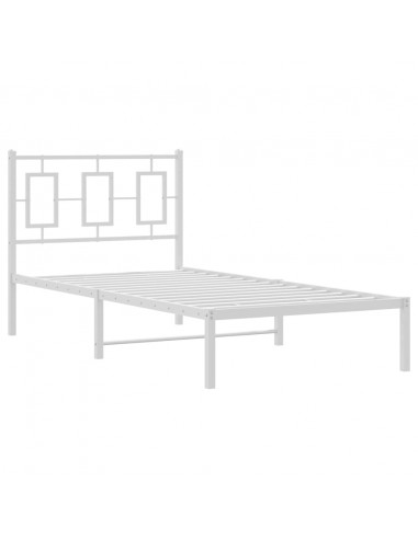 Giroletto con Testiera Metallo Bianco 90x200 cm