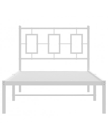 Giroletto con Testiera Metallo Bianco 90x200 cm