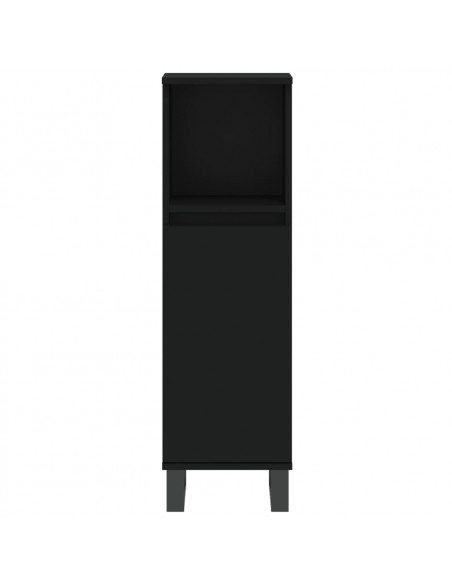 Set Mobili da Bagno 3 pz Nero in Legno Multistrato