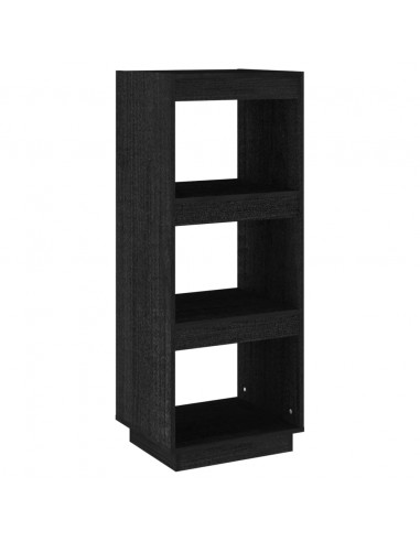 Libreria/Divisorio Nero 40x35x103 cm in Legno Massello di Pino