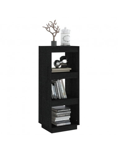 Libreria/Divisorio Nero 40x35x103 cm in Legno Massello di Pino