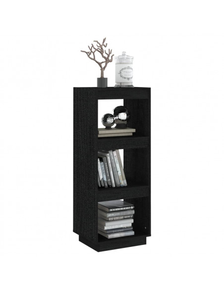 Libreria/Divisorio Nero 40x35x103 cm in Legno Massello di Pino