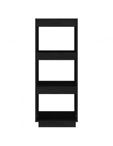 Libreria/Divisorio Nero 40x35x103 cm in Legno Massello di Pino