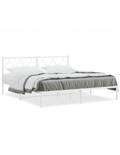 Giroletto con Testiera Metallo Bianco 183x213 cm 2