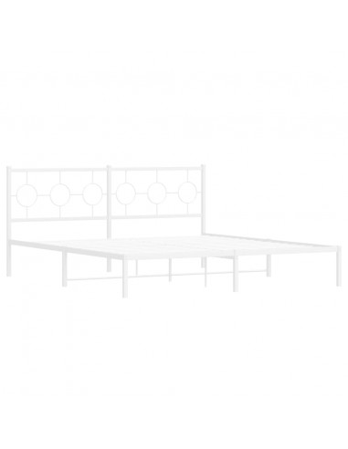 Giroletto con Testiera Metallo Bianco 183x213 cm