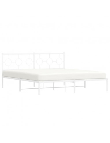 Giroletto con Testiera Metallo Bianco 183x213 cm