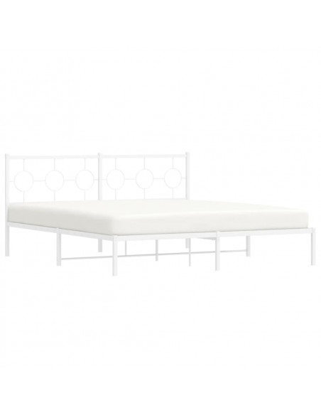 Giroletto con Testiera Metallo Bianco 183x213 cm