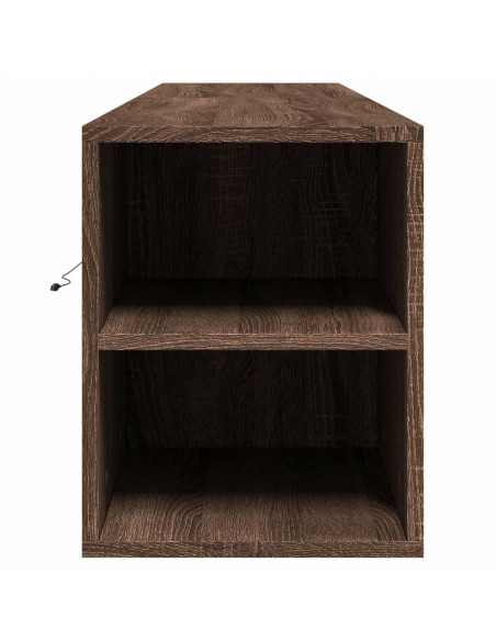 Mobile TV a Parete con LED Rovere Marrone 180x31x39,5 cm