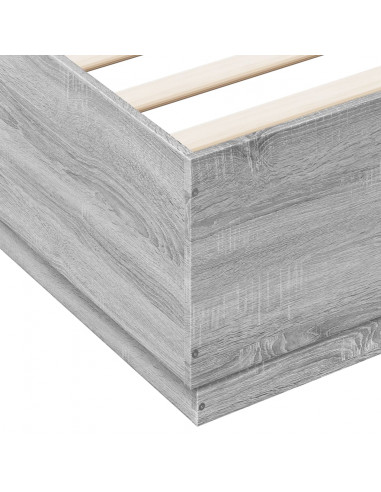 Giroletto Luci LED Grigio Sonoma 140x200 cm Legno Multistrato