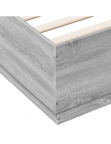 Giroletto Luci LED Grigio Sonoma 140x200 cm Legno Multistrato