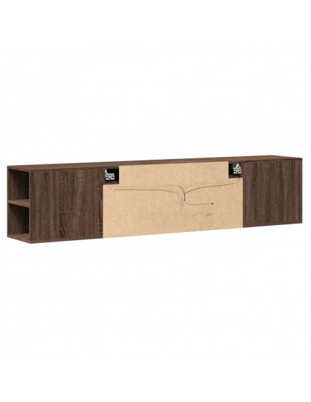 Mobile TV a Parete con LED Rovere Marrone 180x31x39,5 cm