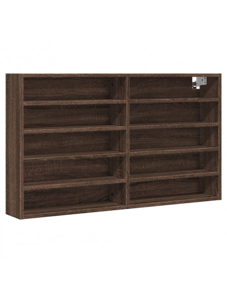 Armadietto Vetrina Rovere Marrone 100x15x58cm Legno Multistrato