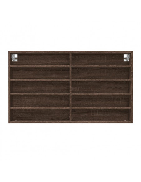 Armadietto Vetrina Rovere Marrone 100x15x58cm Legno Multistrato
