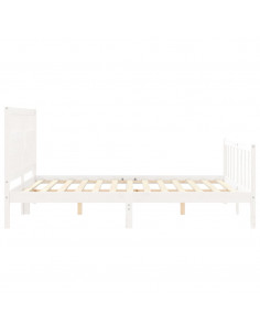 Giroletto con Testiera Bianco King Size in Legno Massello 2