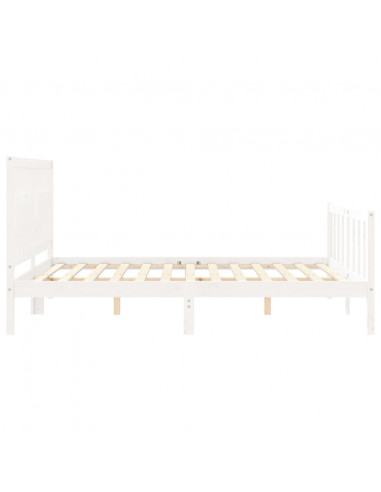 Giroletto con Testiera Bianco King Size in Legno Massello